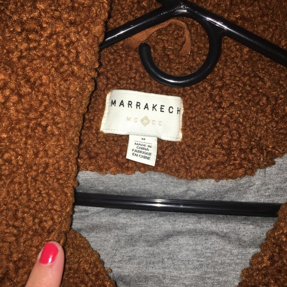 Fluffy burnt orange jacket, new - Picture 2 of 3